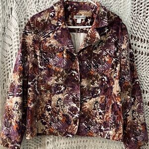 Christopher banks, corduroy stretch button up jacket